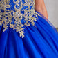 Royal Blue_3 Girl Dress with Off-Shoulder Lace Bodice - AS7024