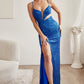 Royal Sequin Fitted Sweetheart Neckline Slit Gown CD259 - Women Evening Formal Gown - Special Occasion