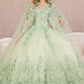 Sage 3-D Butterfly Sweetheart Neckline Quinceanera Dress - GL3104