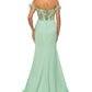 Sage_1 Floral Off The Shoulder Gown AS8050J - Special Occasion-Curves