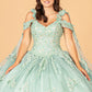 Sage_2 Elizabeth K - GL3099 - Mesh V-Neck Applique Quinceanera Dress