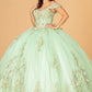 Sage_2 GL3102 - Flower Applique Sweetheart Neckline Quinceanera Dress