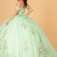 Sage_ GL3102 - Flower Applique Sweetheart Neckline Quinceanera Dress