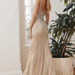 Silver-nude_1 Embellished Fitted Mermaid Gown CD990 - Women Evening Formal Gown - Special Occasion