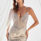 Silver Fitted Feather Mermaid Gown A1116 Penelope Gown - Special Occasion
