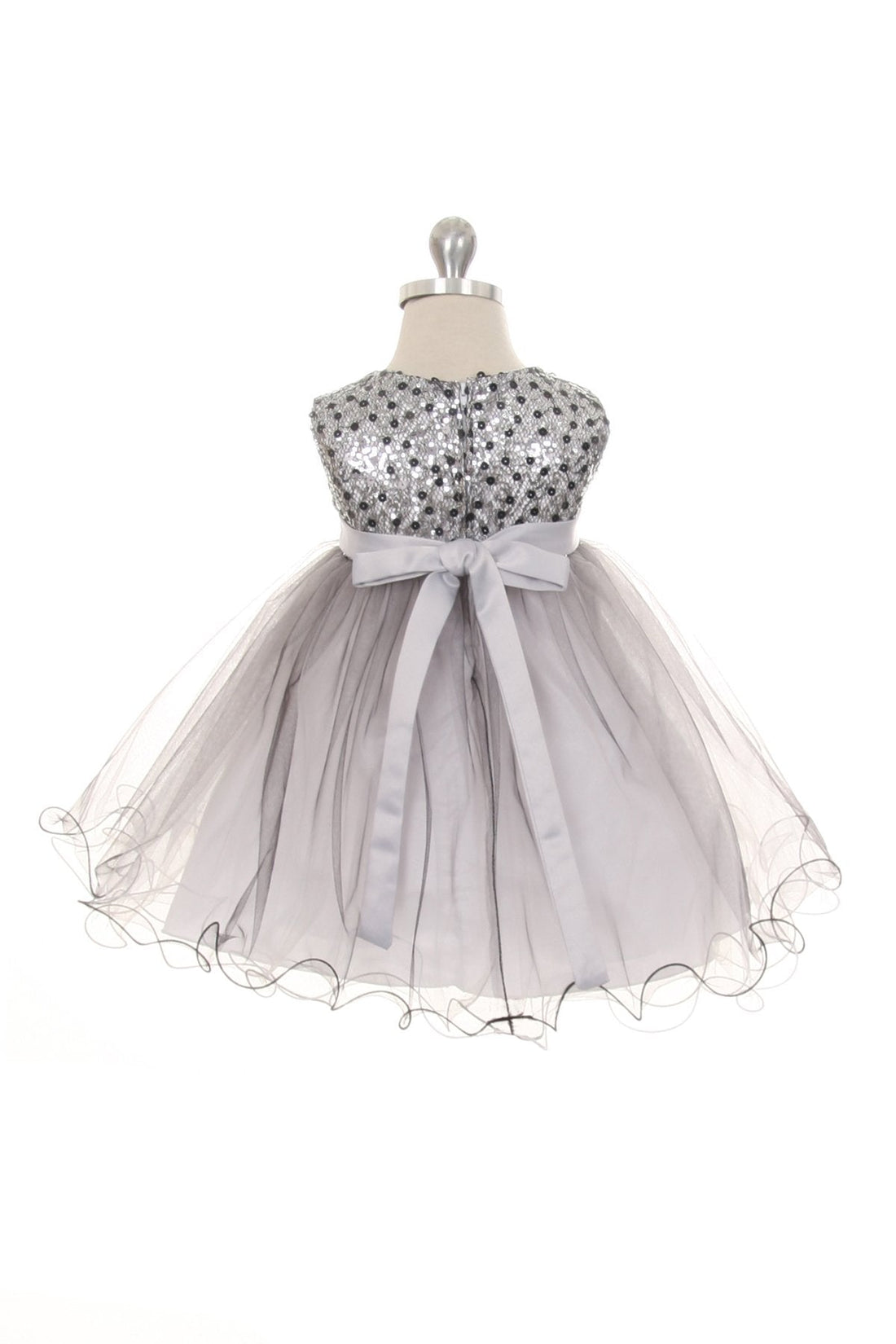 Silver_1 Baby Tulle Multi-Sequin Party Dress-AS328