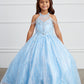 Sky Blue Girl Dress with Choker Halter Neckline - AS7032