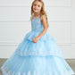 Sky Blue Girl Dress with Ruffle Lace Pageant Dress - AS7030