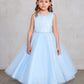Sky Blue Girl Dress with Sequin and Tulle Skirt Dress - AS5752