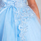 Sky Blue_5 Girl Dress with Metallic Corded Lace Bodice - AS7028