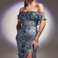 Smoky-blue_1 Off the Shoulder Sheath Corset Slit Gown J832 - Women Evening Formal Gown - Special Occasion
