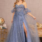 Smoky Blue Strapless Sweetheart A-Line Women Formal Dress - GL3126 - Special Occasion-Curves