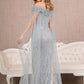 Smoky Blue_1 Sequin Bead Strapless Mesh Mermaid Dress GL3120 - Women Formal Dress -Special Occasion-Curves