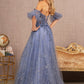 Smoky Blue_1 Strapless Sweetheart A-Line Women Formal Dress - GL3126 - Special Occasion-Curves