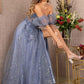 Smoky Blue_2 Strapless Sweetheart A-Line Women Formal Dress - GL3126 - Special Occasion-Curves