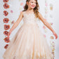 Vintage Rose Girl Dress - Lace Applique Illusion Bateau Dress - AS7007 Kids Dream