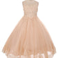 Vintage Rose_1 Girl Dress - Lace Applique Illusion Bateau Dress - AS7007 Kids Dream