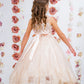Vintage Rose_3 Girl Dress - Lace Applique Illusion Bateau Dress - AS7007 Kids Dream