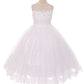 White Girl Dress - Lace Applique Illusion Bateau Dress - AS7007 Kids Dream