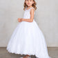 White Girl Dress with Beautiful Illusion Neckline Dress - AS5797