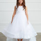 White Girl Dress with Glitter Bodice and Tail Skirt - AS5814