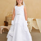 White Girl Dress with Lace Bodice and Overlay Skirt - AS5838