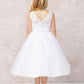 White_1 Girl Dress with Applique Bodice Tulle Skirt - AS5747