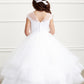 White_1 Girl Dress with Floor Horse Hair Dress - AS5835