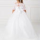 White_1 Girl Dress with Gorgeous Off Shoulder Dress - AS5773