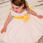 Yellow_1 Baby Poly Silk Organza White Party Dress-AS219