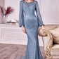 Pearl Long Sleeve Gown by Andrea & Leo Couture A0997 Special Occasion/Curves