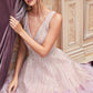 Jeweled Feathered glitter A-line Short Cocktail Dress by Andrea & Leo Couture - A1012 Wren Dress - Short