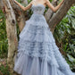 Strapless Corset Tulle Ruffle Ballgown Gown by Andrea & Leo Couture A1017 - Special Occasion