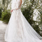 Floral Long Sleeve A-Line Bridal Gown Andrea & Leo Couture - A1067W YVAINE