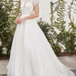Cap Sleeve Bridal Ball Gown with Lace Up Corset Back by Andrea & Leo Couture A1082W