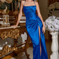 Satin Fitted Knot Gown By Ladivine BD111 - Women Evening Formal Gown - Special Occasion