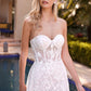Strapless Fitted Floral Bridal Gown with Overskirt by Andrea and Leo Couture - CB046W