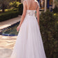 Floral Glitter Lace Bodice A-Line Gown by Cinderella Divine - CB072W
