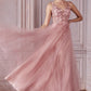 Floral Tulle A-line Women Formal Evening Gown - Cinderella Divine CD0181 -Special Occasion/Curves