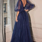 GLITTER TULLE A-LINE DRESS by Cinderella Divine CD0182 - Special Occasion/Curves