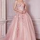 Off The Shoulder Layered Tulle Gown by Cinderella Divine CD0185 - Quinceanera
