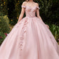 Off The Shoulder Layered Tulle Gown by Cinderella Divine CD0185 - Quinceanera