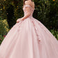 Off The Shoulder Layered Tulle Gown by Cinderella Divine CD0185 - Quinceanera