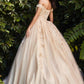Off The Shoulder Layered Tulle Gown by Cinderella Divine CD0185 - Quinceanera