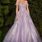 Off The Shoulder Layered Tulle Gown by Cinderella Divine CD0185 - Quinceanera