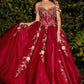 Off The Shoulder Layered Tulle Gown by Cinderella Divine CD0185 - Quinceanera