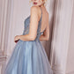 Floral Lace Bodice Tulle Cocktail Dress by Cinderella Divine CD0190