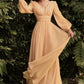 Cinderella Divine CD0192 LONG SLEEVE CHIFFON DRESS - Special Occasion/Curves