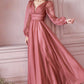 Cinderella Divine CD0192 LONG SLEEVE CHIFFON DRESS - Special Occasion/Curves