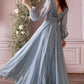 Cinderella Divine CD0192 LONG SLEEVE CHIFFON DRESS - Special Occasion/Curves